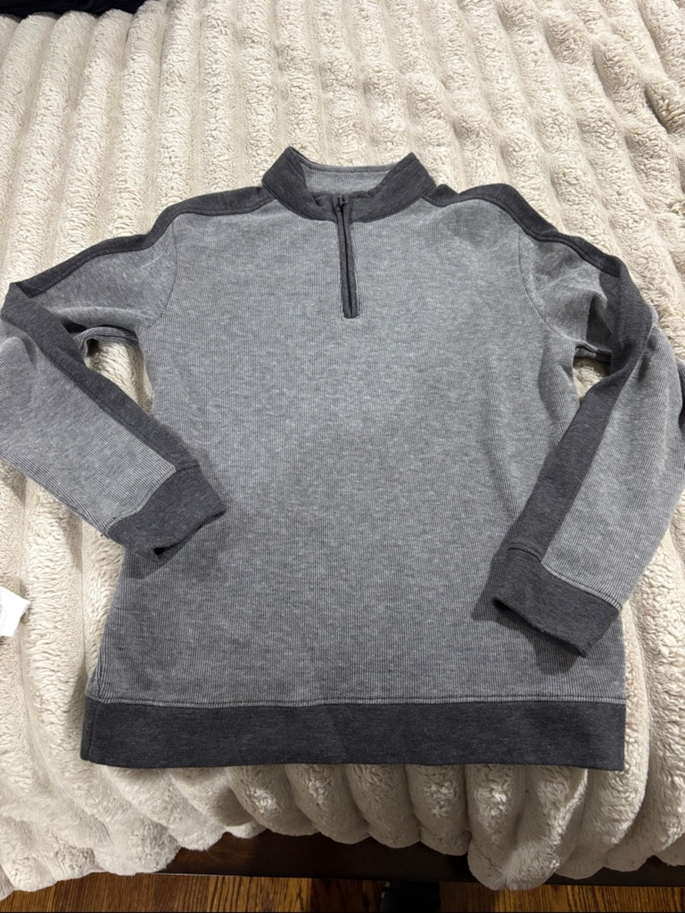 Boys Gray Half-Zip Sweater